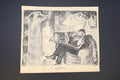 A Reverie, Victorian Parlor Evening With Piano, Antique 1900s Art Nouveau Painting On Paper By Paulo Antonini, Italian American Artist