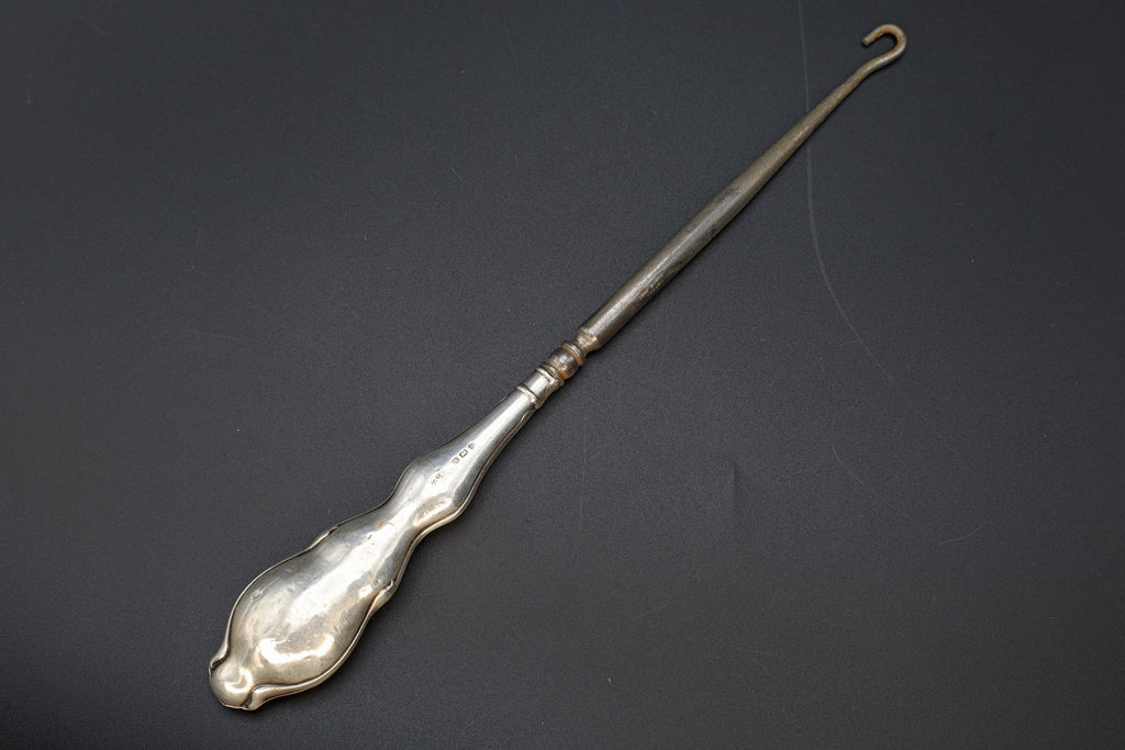 Antique Birmingham 1910 Button Hook Art Nouveau Sterling Silver, Edwardian England Dressing Tools, Fashion Accessories And Collectibles