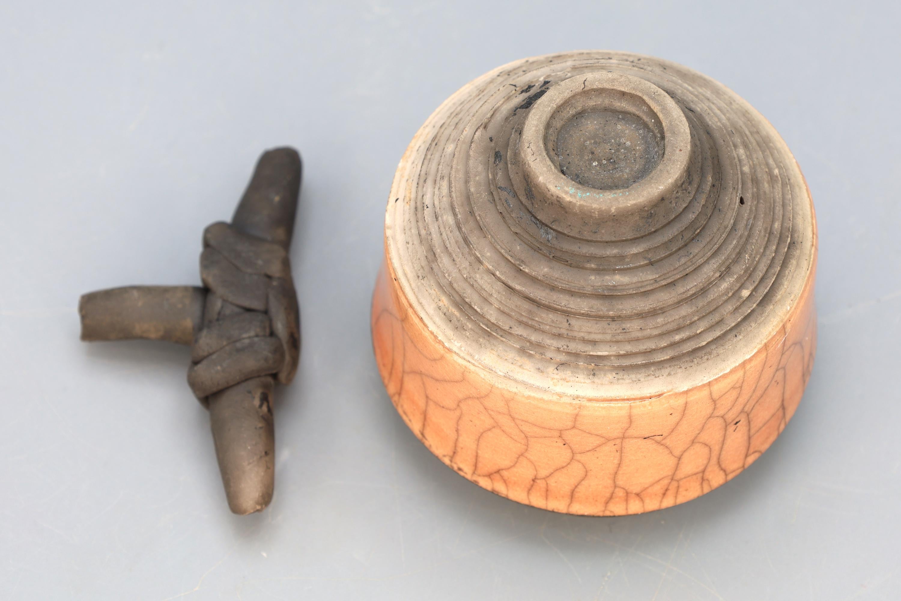 Perfume Bottle With Applicator, American Ceramic Art Piece By Janet Barsky 1995, Fine Arts Pottery