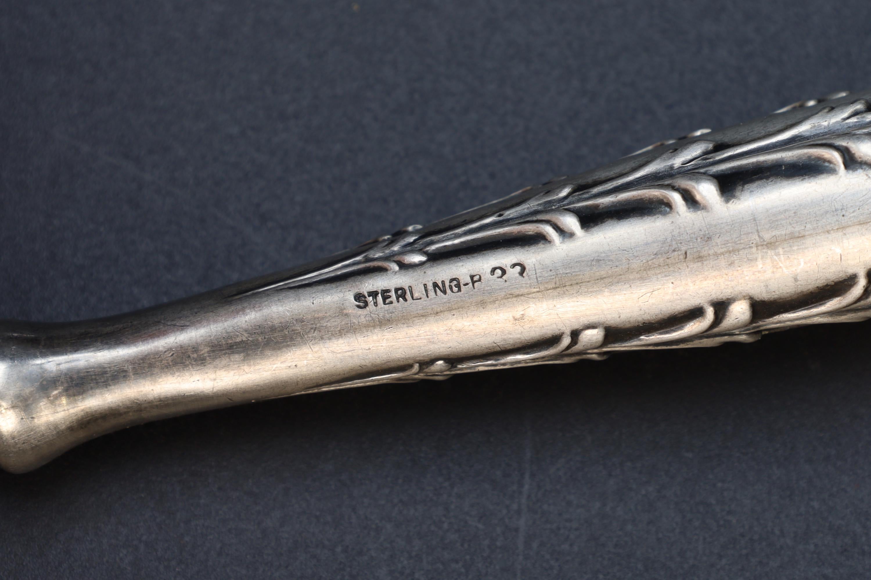 Antique 1890s Button Hook In Art Nouveau Style, American Sterling Silver, Victorian Era Dressing Tools, Fashion Accessories And Collectibles