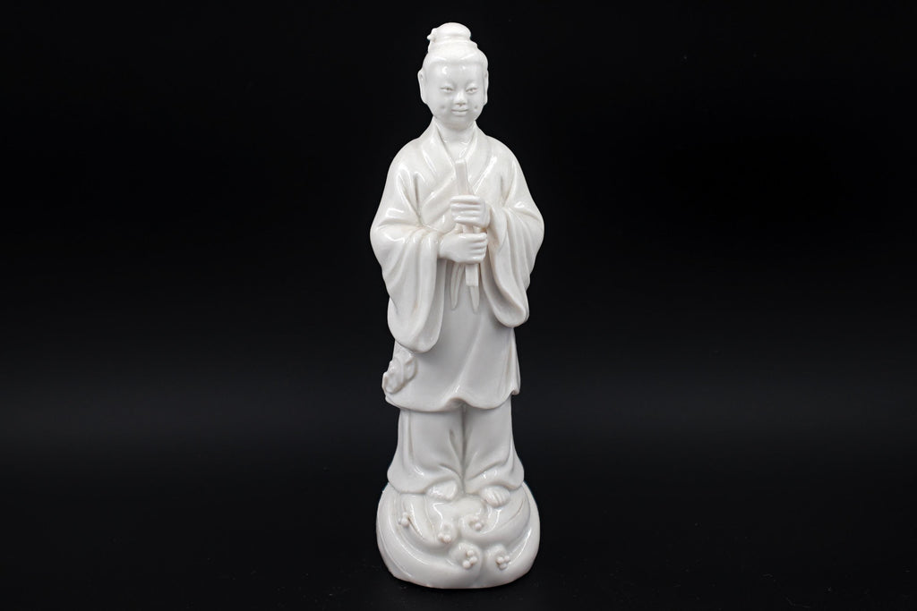 Antique Early 20th Century Dehua, Blanc De Chine Porcelain Statuette Of Guanyin, Female Bodhisattva, Asian Folk Religions, Buddhism Decor