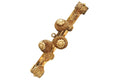 Victorian Era 12 Karats Gold Jewelry, Braided Ivy Flowers And Vine, Memento Mori Brooch Pin, Dated As 1880s England UK, Fashion Accessoires