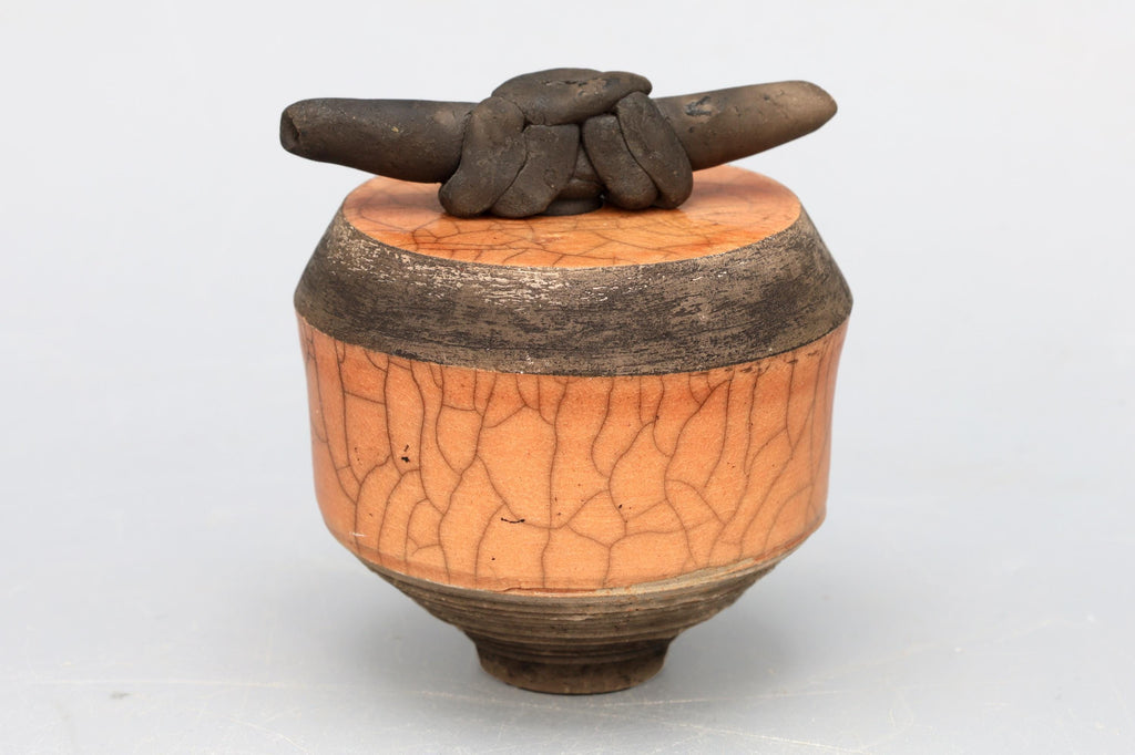 Perfume Bottle With Applicator, American Ceramic Art Piece By Janet Barsky 1995, Fine Arts Pottery