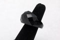 Black Dome Ring Size 5 3/4 USA Charts, Carved And Polished Onyx Statement Ring On A 925 Sterling Silver Band