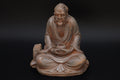 Arhat, Buddhist Monk In Meditation, Cast Bronze, Dated As Early 20th Century, Late Qing Dynasty Or Republic Period. Oriental Sculpture Art