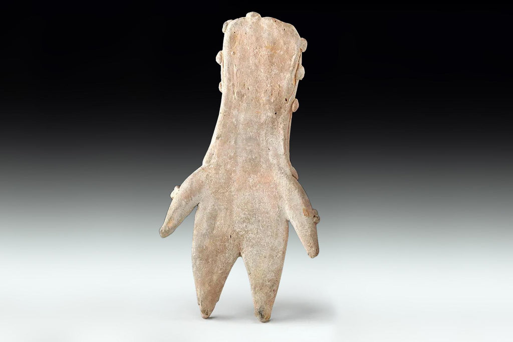 Ancient Pre Columbian Colima Jalisco, Tuxcacuesco Flat Body Figure, 300 BCE to 300 AD, West Mexico, Mesoamerican Tomb Burial Art