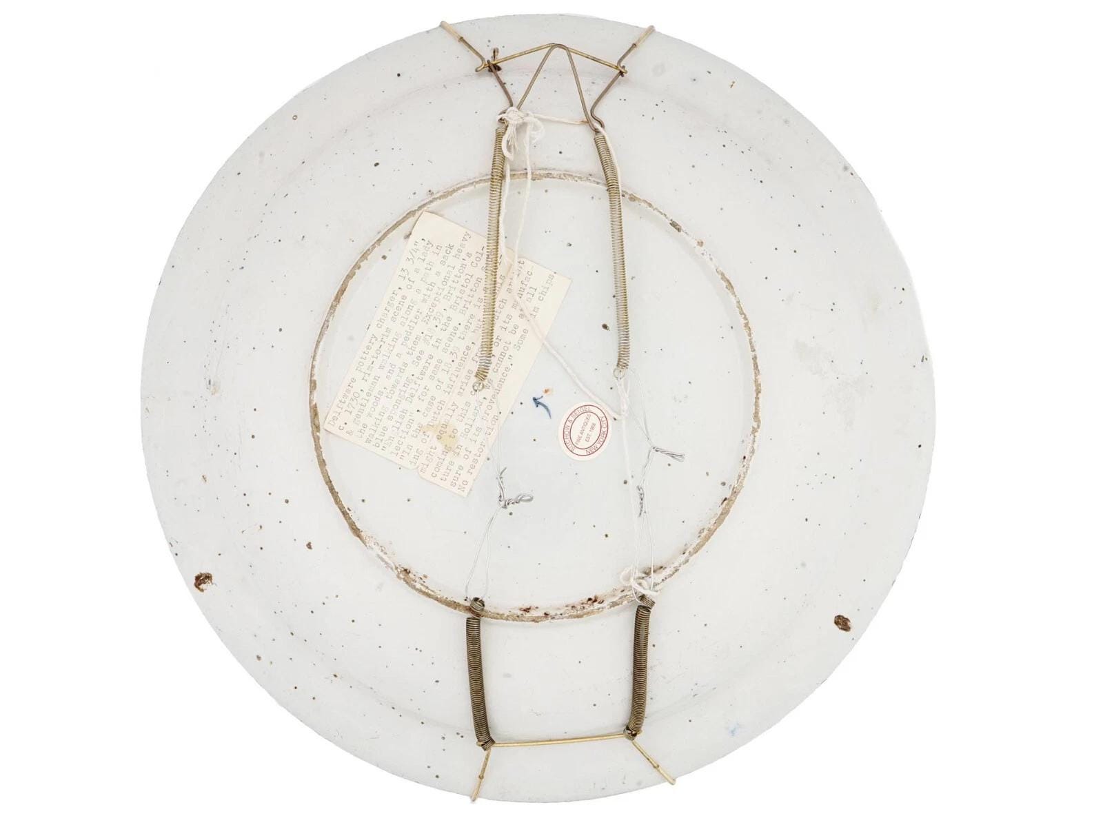 Antique 18th Century Blue And White Charger Plate, A Rare English London Or Probably Dutch Pottery Circa 1720s Antiques And Collectibles