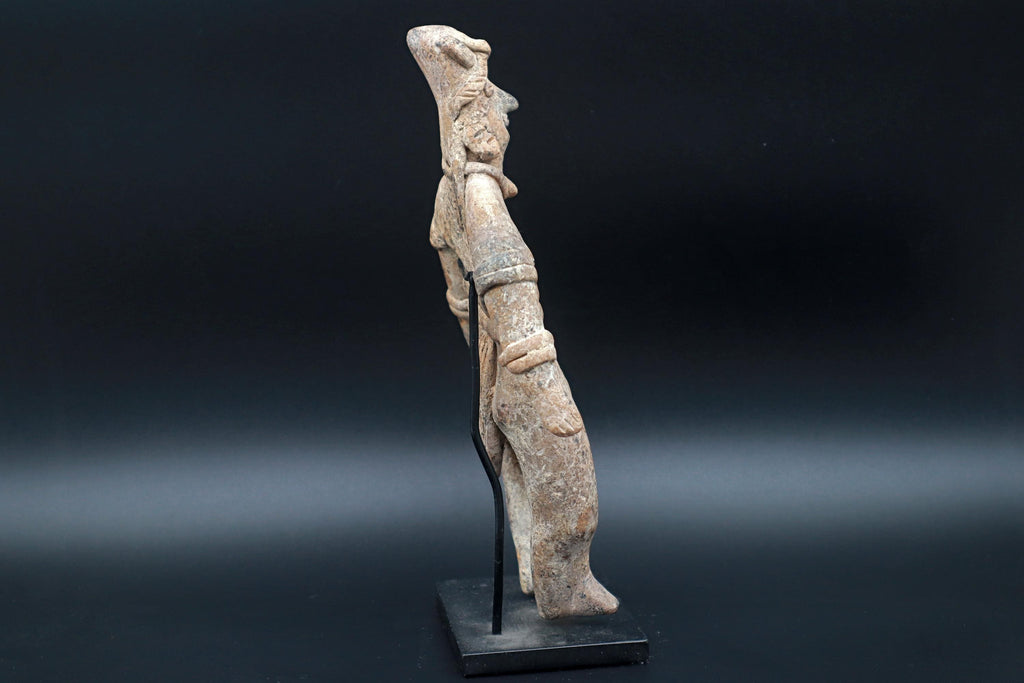Ancient Pre Columbian Colima Pottery Standing Female Figure, Full Body Idol Dated As Between 100BC To 250AD, Western Mexico, Mesoamerica Art
