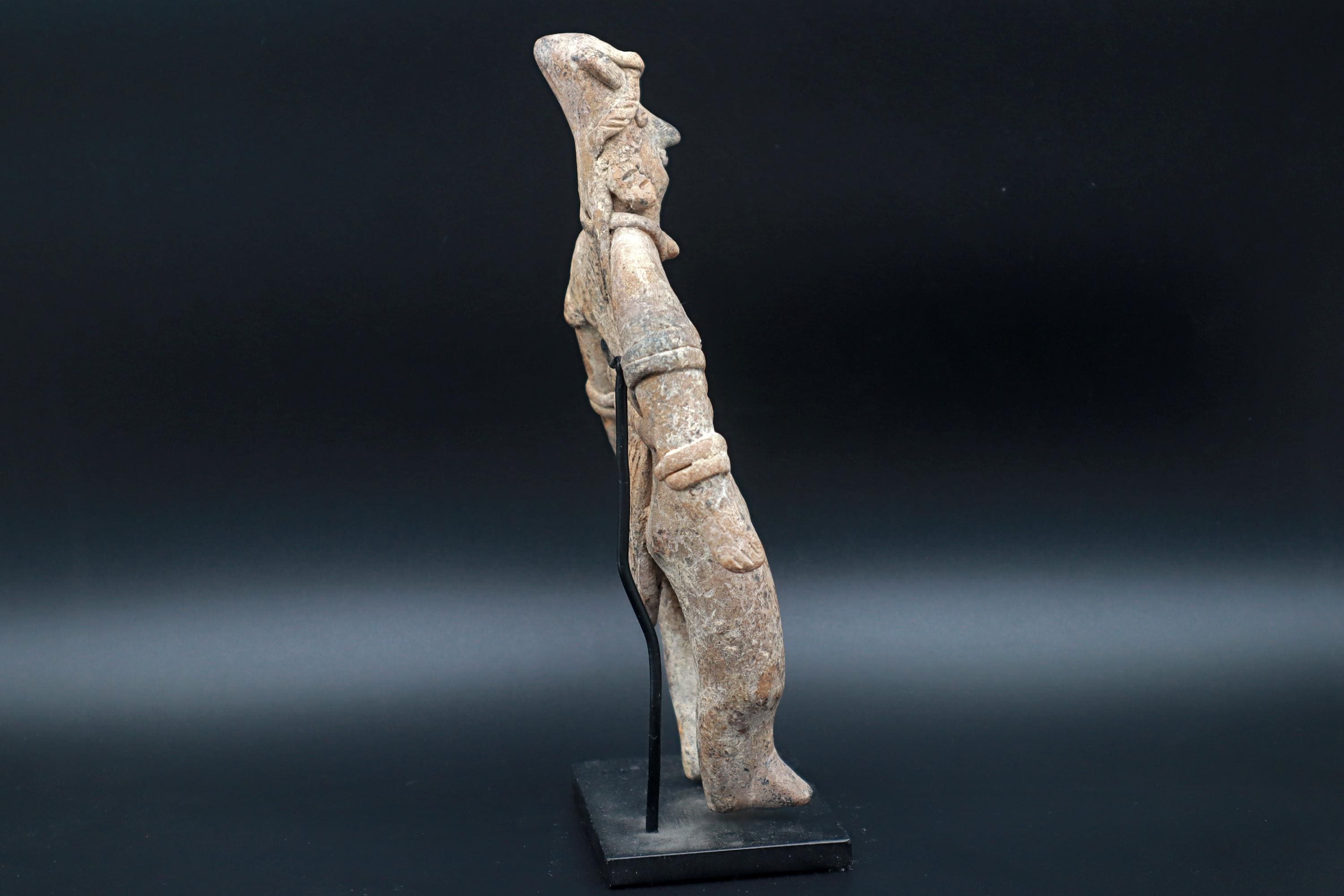 Ancient Pre Columbian Colima Pottery Standing Female Figure, Full Body Idol Dated As Between 100BC To 250AD, Western Mexico, Mesoamerica Art