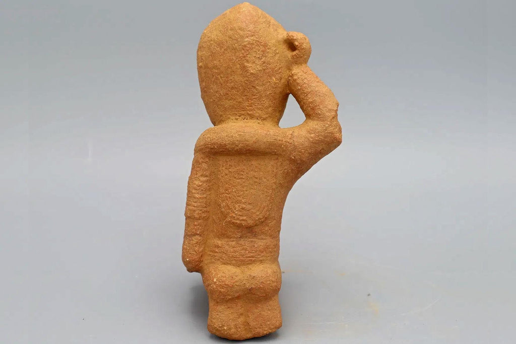 Ancient Africa NOK Civilization Terracotta Burial Kneeling Male Figure Dated As 200 BCE To 200 AD, West Africa Antiquities Sculpture And Art