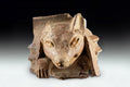 Ancient Pre-Columbian Mayan Yucatec Ceramic Armadillo, Zoomorphic Head, Rare Item From The Classic Period Between 250 To 900 AD