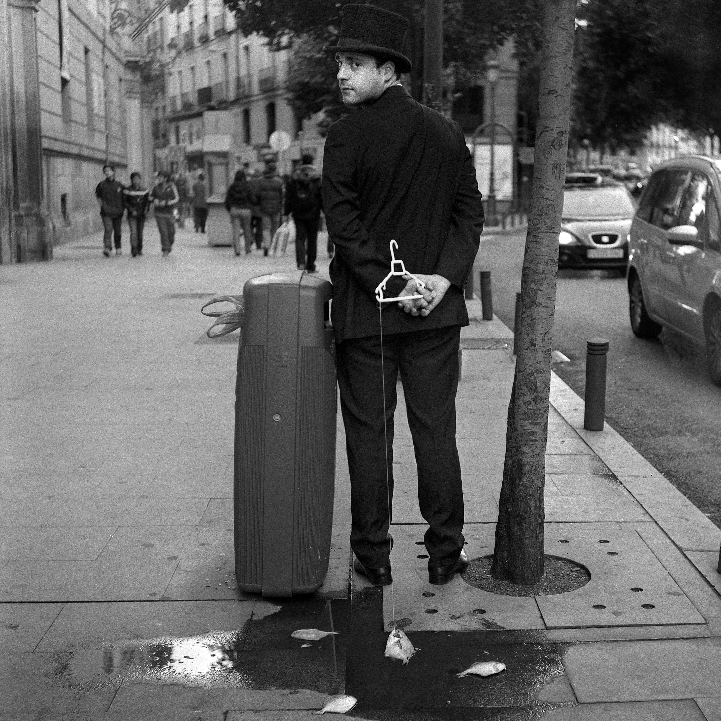 The Social Man In The Age Of Innocence, Madrid Spain, Contemporary Conceptual Art, Black And White Analogue Photography, Modern Surreal Art