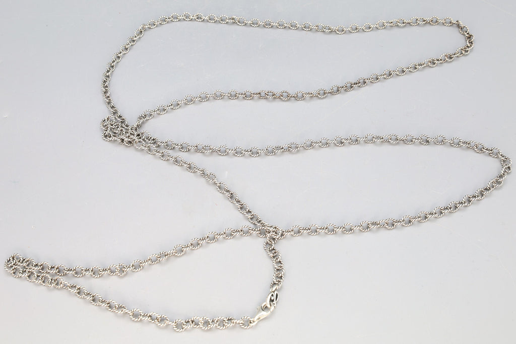 Vintage 1990s RELIOS Sterling Silver Chain Necklace XXL, Carolyn Pollack Fashion Jewelry Accessories, Extra Long Chain