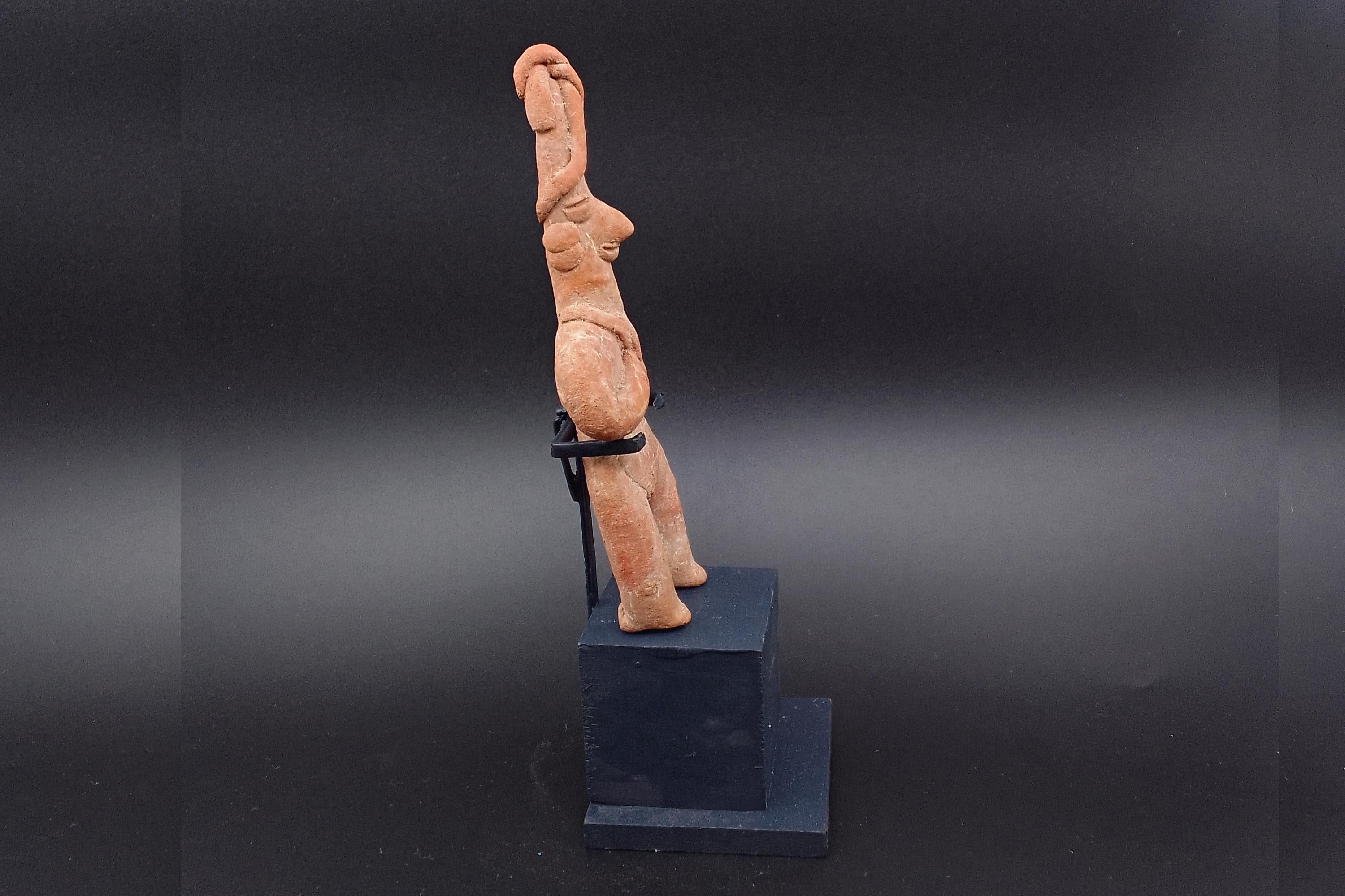 Ancient Pre Columbian Colima Pottery Standing Warrior Figure, Full Body Idol Dated Between 200 BCE To 250 AD Western Mexico, Mesoamerica Art