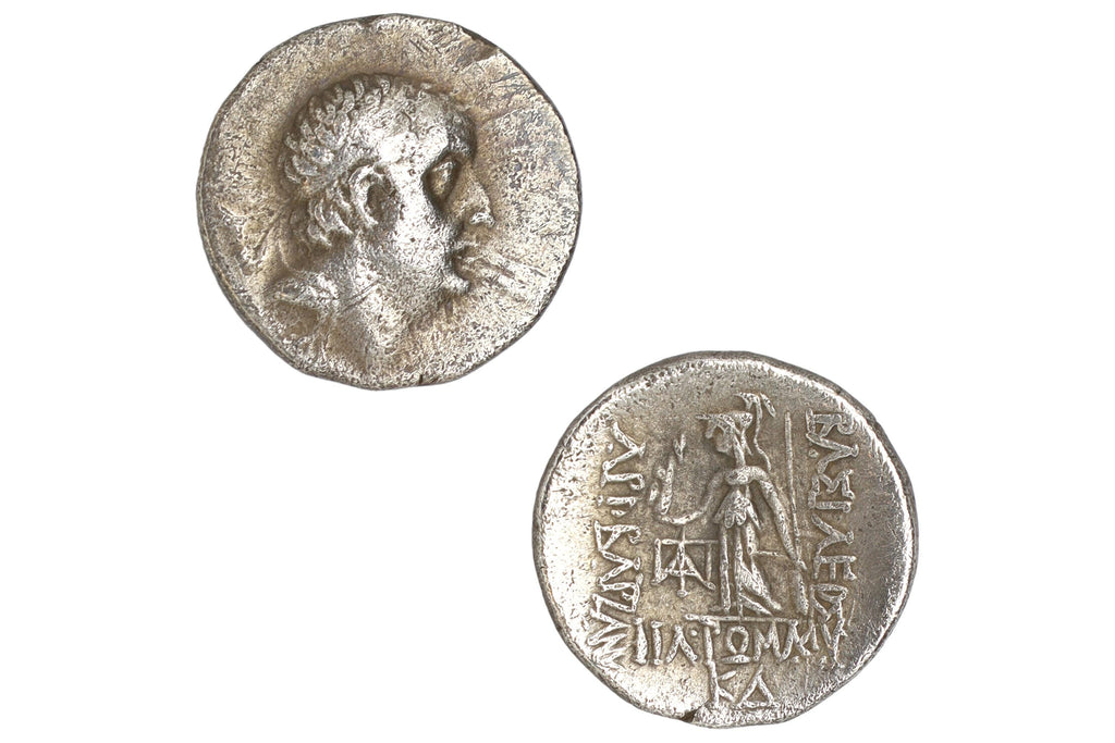Ancient Hellenistic Greek Coins, Ariobarzanes I King of Cappadocia, Silver Drachm Goddess Athena, Numismatics And Historical Antiquities