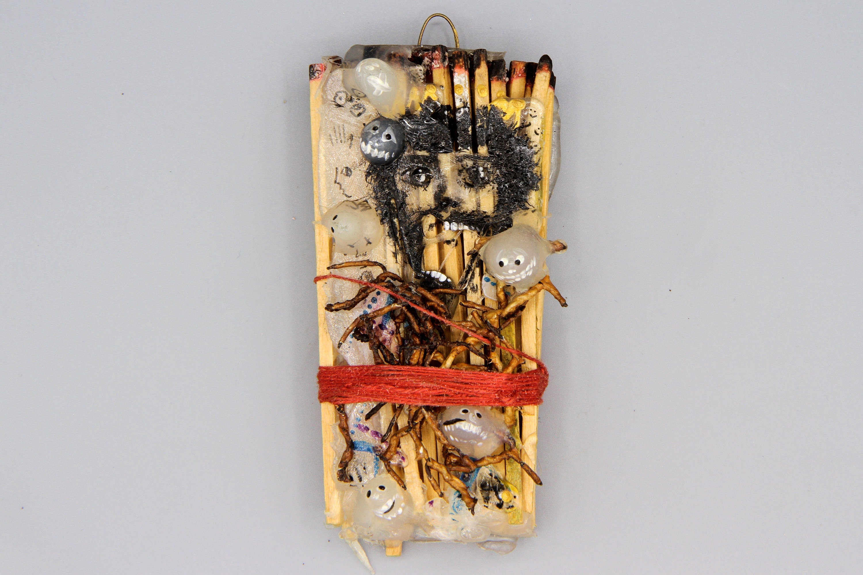 King David, A Small Mixed Media Sculpture, Jewish Expressionism Contemporary Art Figure, Collage, Handmade Gifts and Religious Art