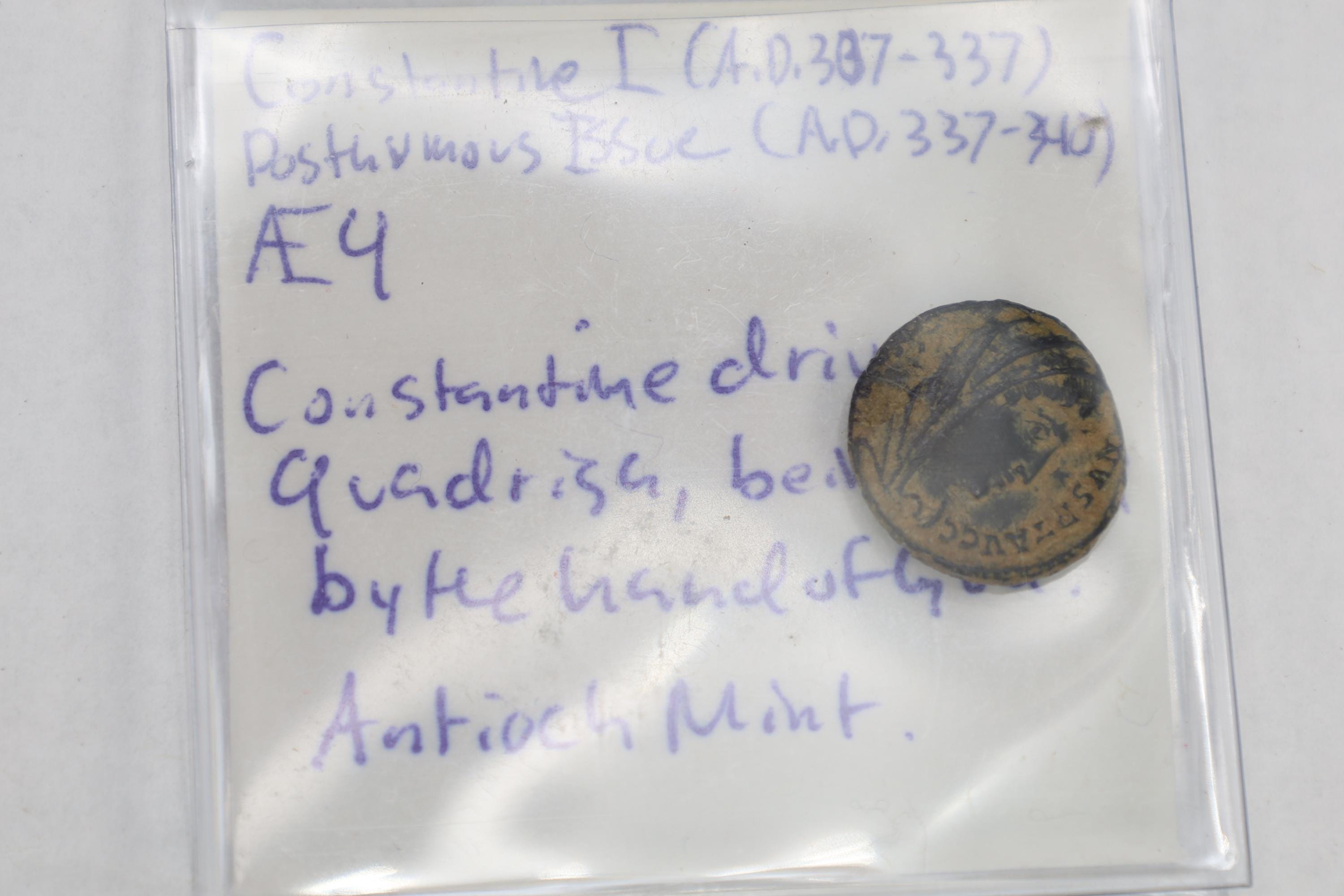 Ancient Rome Bronze Coin Constantine I Posthumous, Quadriga Chariot, Antioch Mint 4th Century AD, Numismatics And Historical Collectibles