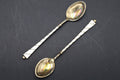 ELA Denmark Guilloche And Sterling Silver Coffee Spoons, Scandinavian Flatware, Mid Century Cutlery, Danish Flatware Tableware Decor