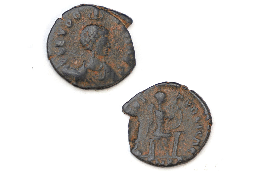 Ancient Roman Coin, Empress Aelia Eudoxia, Salus Reipublicae Bronze Coin, Antioch Mint, Numismatics And Historical Collectibles