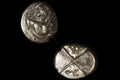 Ancient 4th Century BCE Greek Chersonesos Thrace, Hemidrachm Silver Coin, Lion, Bee, Pellet And Monogram In Incuse, Numismatics Antiquities
