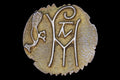 Ancient Byzantine Monogram Brooch, 800 Silver Greek Revival Jewelry, Monogram In The Indo Scythian Style, Vintage 1990s Fashion Accessories